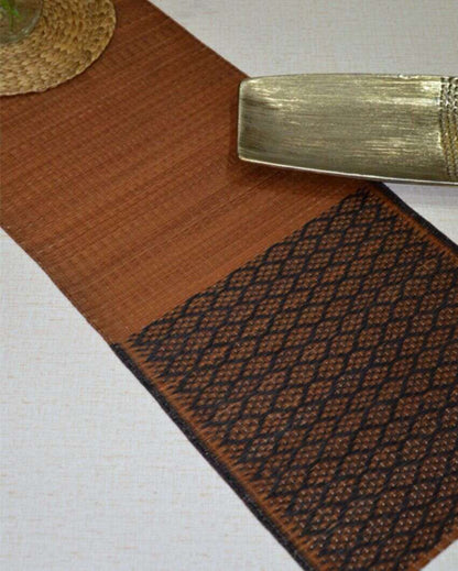 Masland Madurkathi Brown & Black Table Runner | 60 x 12 inches