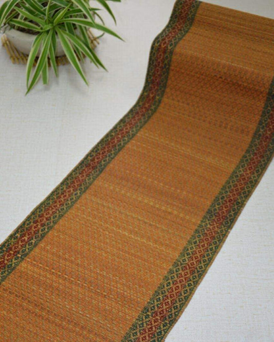 Beautiful Madurkathi Tassels Table Runner Mustard | 60 X 12 inches