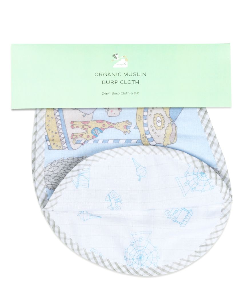 Carnival Multicolor Organic Muslin Burp Cloth & Bib | 22 x 10 inches