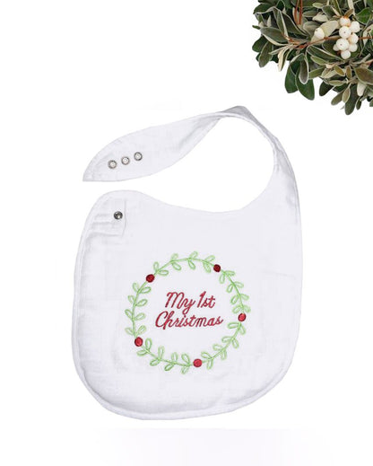 Festive My 1st Christmas Bib | 9 x 7 inches