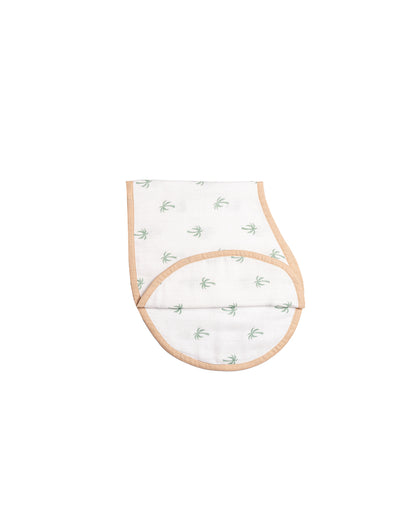 Refreshing Palm Muslin Burp Cloth & Bib | Set of 2 | 22 x 8 inches