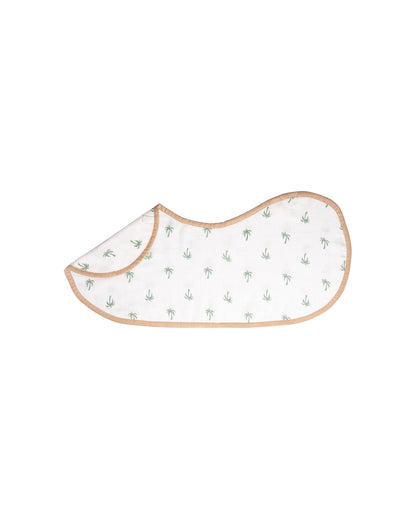 Refreshing Palm Muslin Burp Cloth & Bib | Set of 2 | 22 x 8 inches