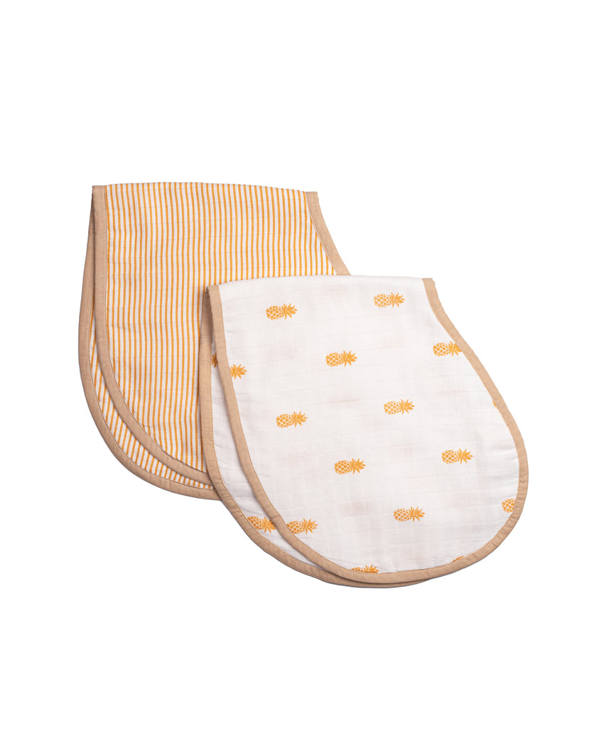 Handy Pineapple Muslin Burp Cloth & Bib | Set of 2 | 22 x 8 inches