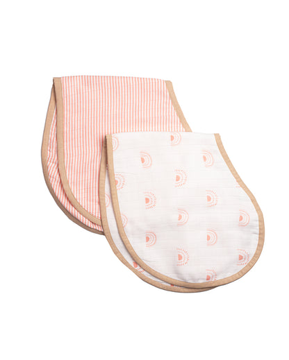 Fun Rainbow Muslin Burp Cloth & Bib | Set of 2 | 22 x 8 inches