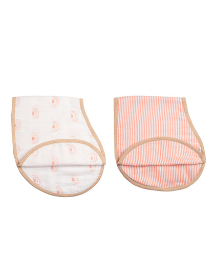 Fun Rainbow Muslin Burp Cloth & Bib | Set of 2 | 22 x 8 inches