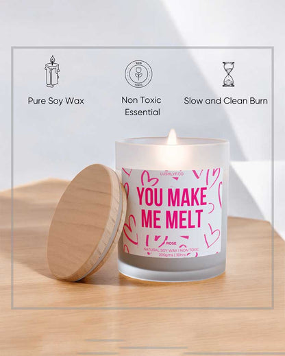 Make Me Melt Valentine’s Rose Soy Wax Candle | 3 x 4 inches | 200ml