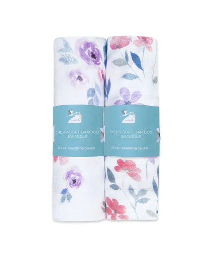 Bloom Printed Bamboo Muslin Swaddles | Set Of 2 | 42 x 42 inches