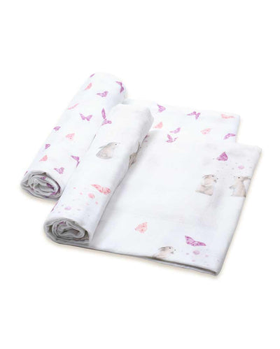 Best Buds Bamboo Muslin Swaddles | Set of 2 | 42 x 42 inches