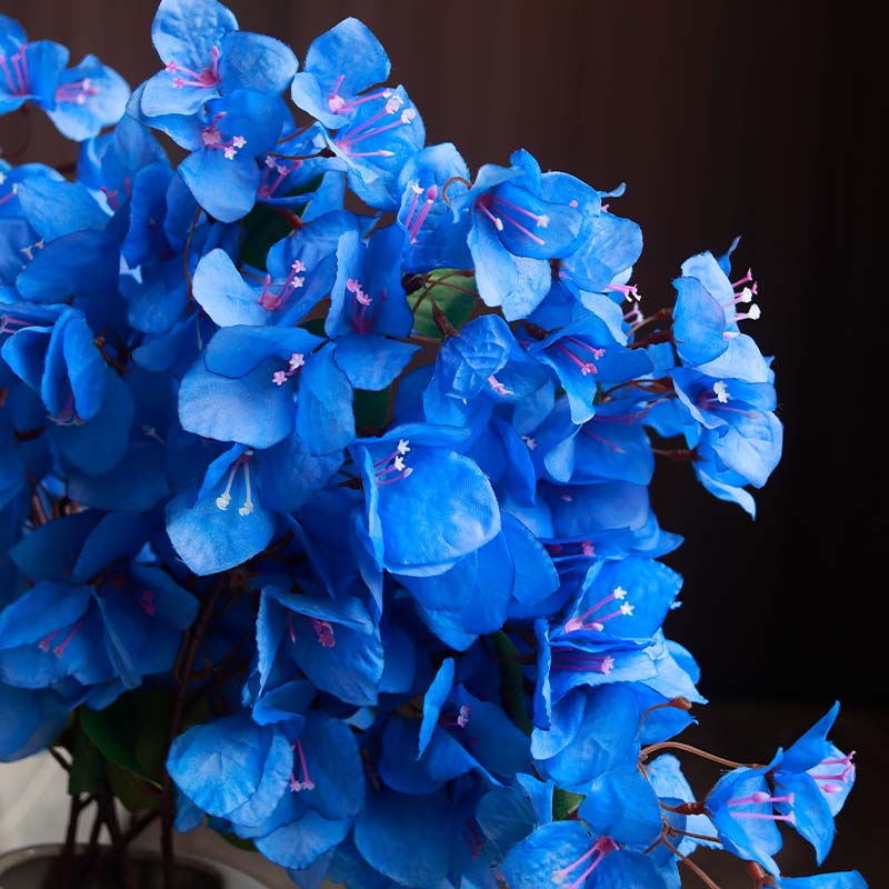 Blue Artificial Bougainvillea Flower Sticks | Set of 6