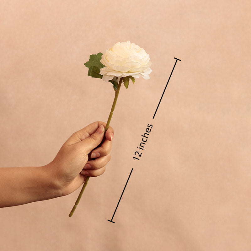 White Artificial Peony Flower Sticks | Set of 10