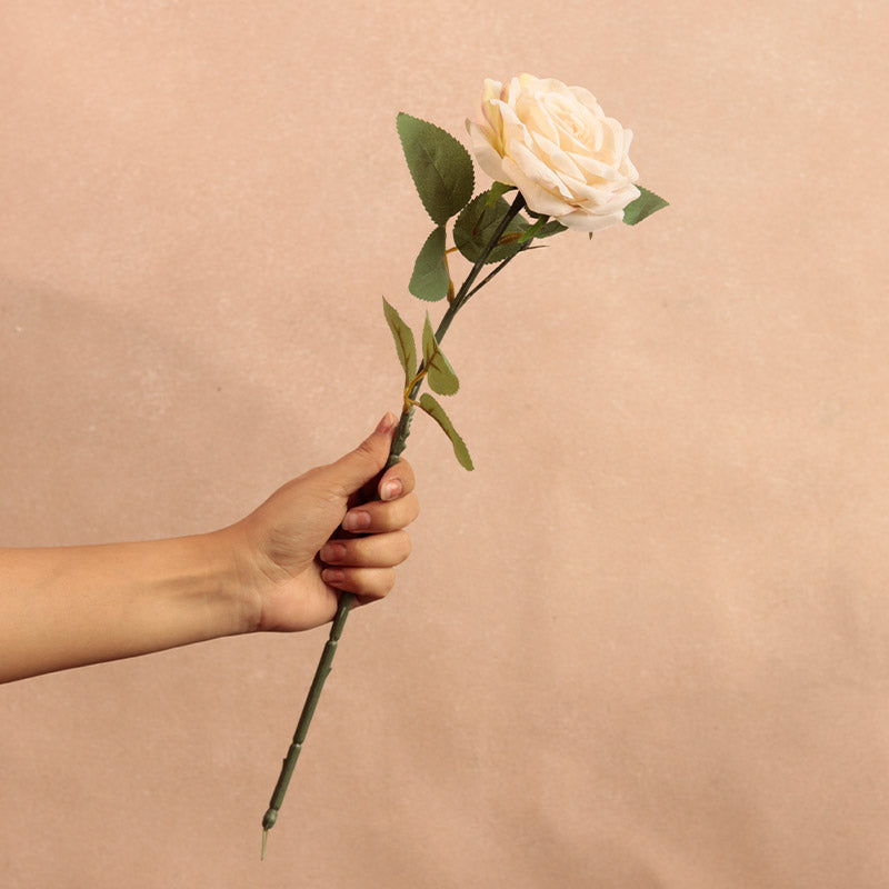Artificial Rose Flower Sticks | Set of 6 White