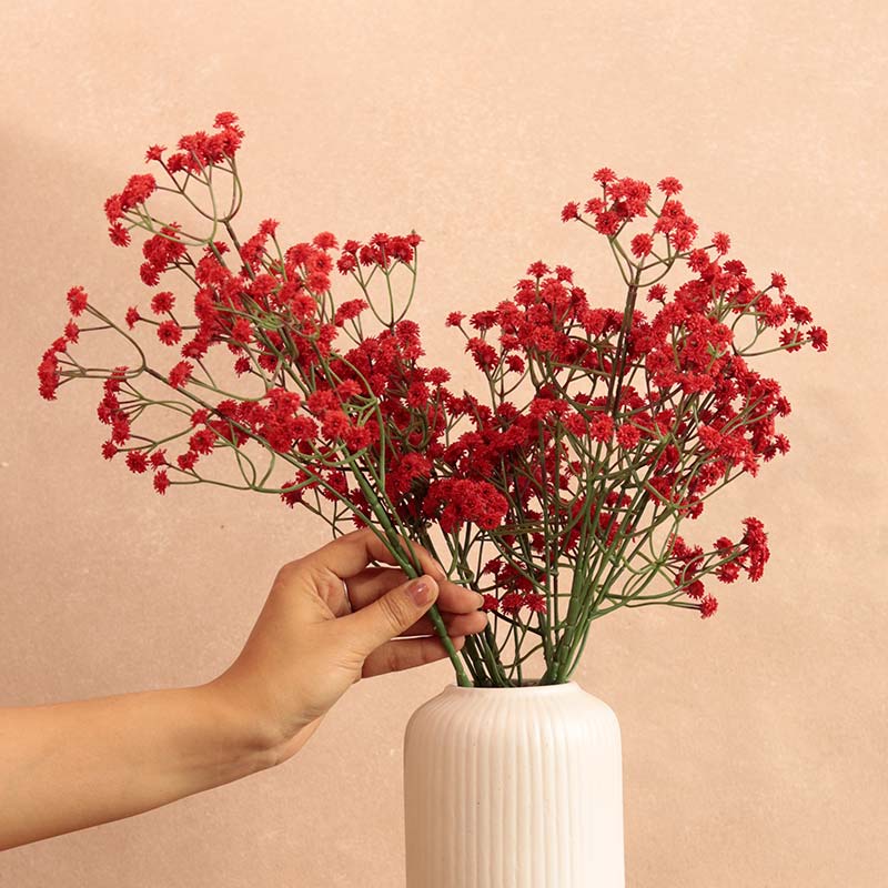 Artificial Baby's Breath Sticks | Set of 6 Red