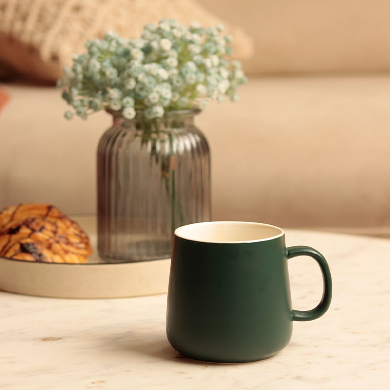 Matte Finish Ceramic Tea & Coffee Mug Dark Green