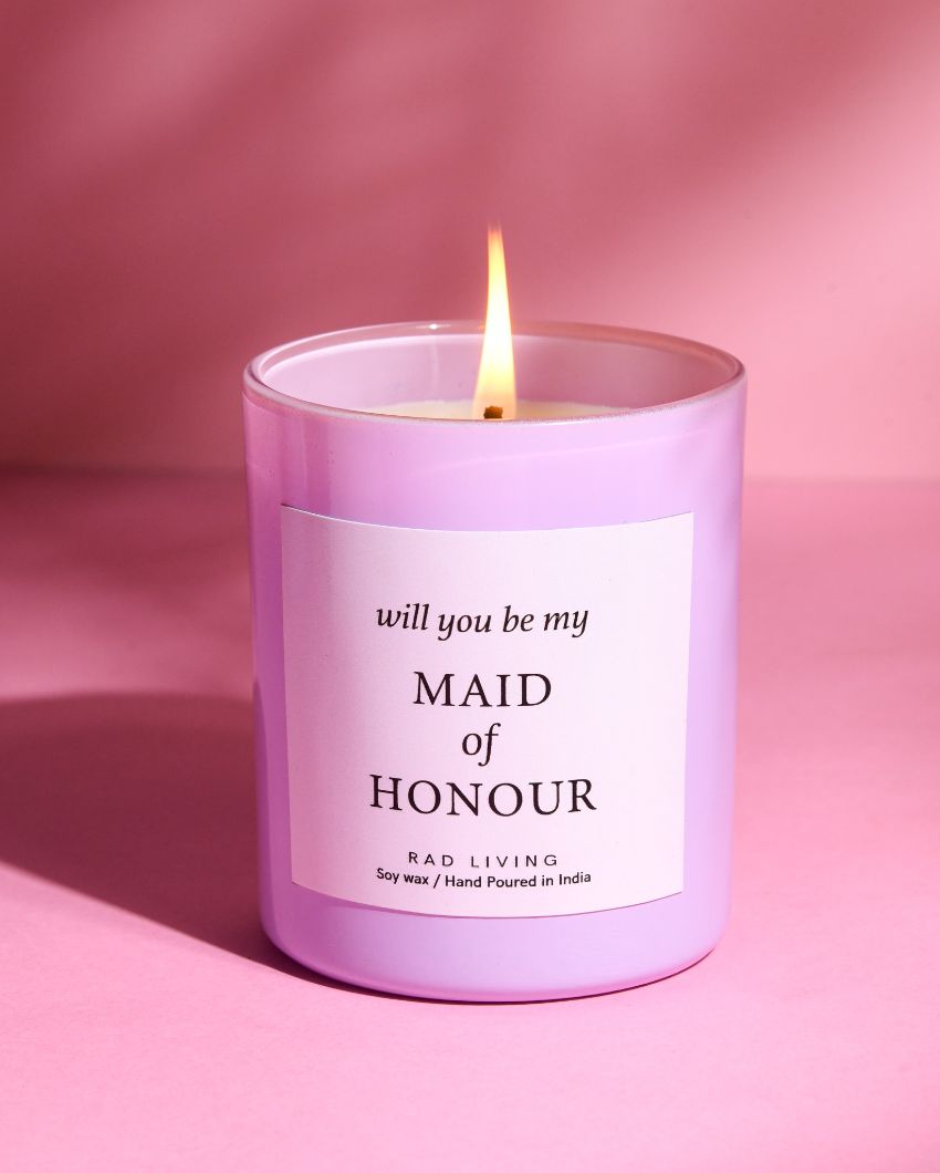 Maid of Honour | Vanilla, Musk & Bubblegum Mix Scented Jar Candle | 7.62 x 7.62 cm / 3 x 3 inches