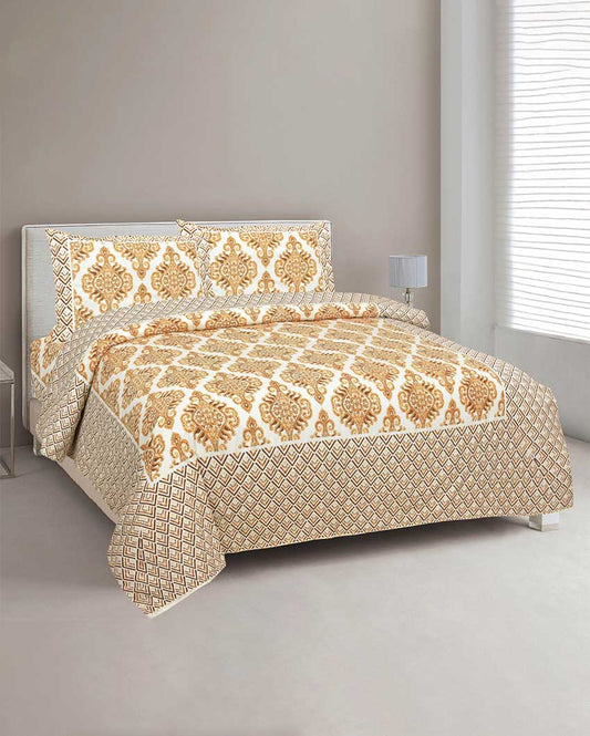 Monarda Sanganeri Cotton Flat Bedding Set | Double Size
