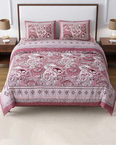 Amaryllis Sanganeri Cotton Flat Bedding Set | Multiple Colors | Double Size | 93 x 108 inches