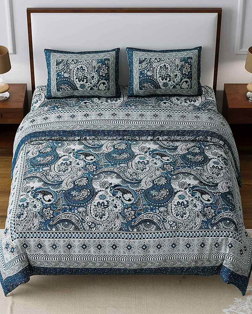 Amaryllis Sanganeri Cotton Flat Bedding Set | Multiple Colors | Double Size | 93 x 108 inches