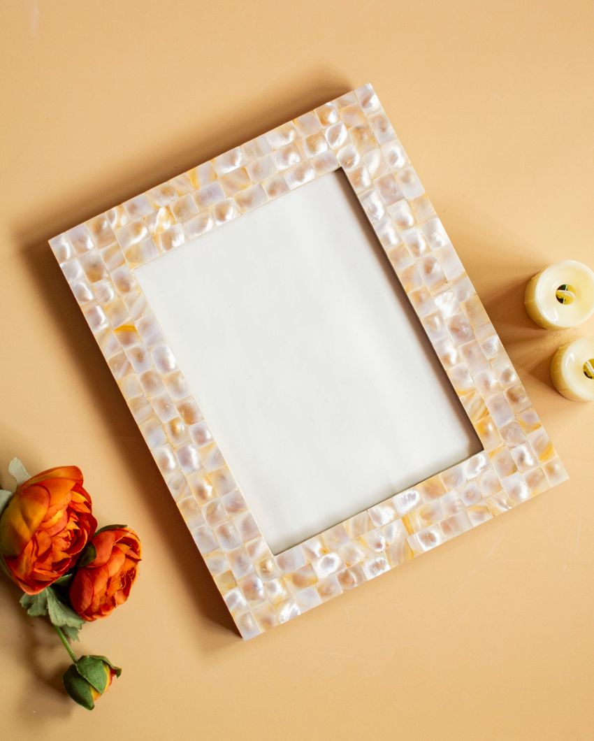 Mother of Pearl Wooden Ivory Photo Frame | 8 x 11 inches