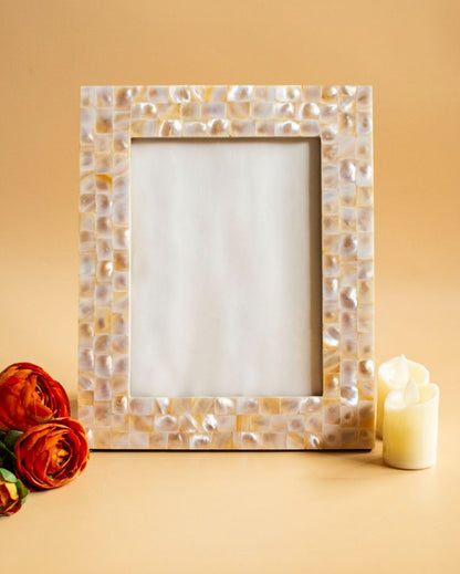 Mother of Pearl Wooden Ivory Photo Frame | 8 x 11 inches