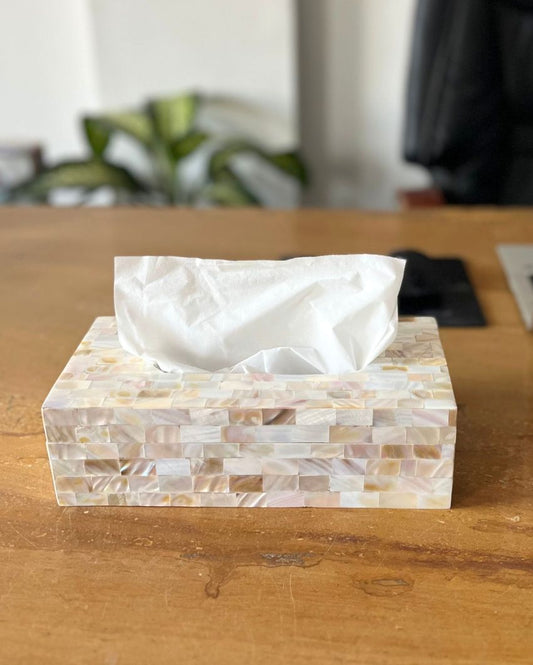 Simple Luxury Mother Of Pearl Tissue & Napkin Holder