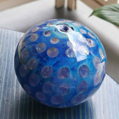 Morocco Blue Art Glass Hand Blown Sphere