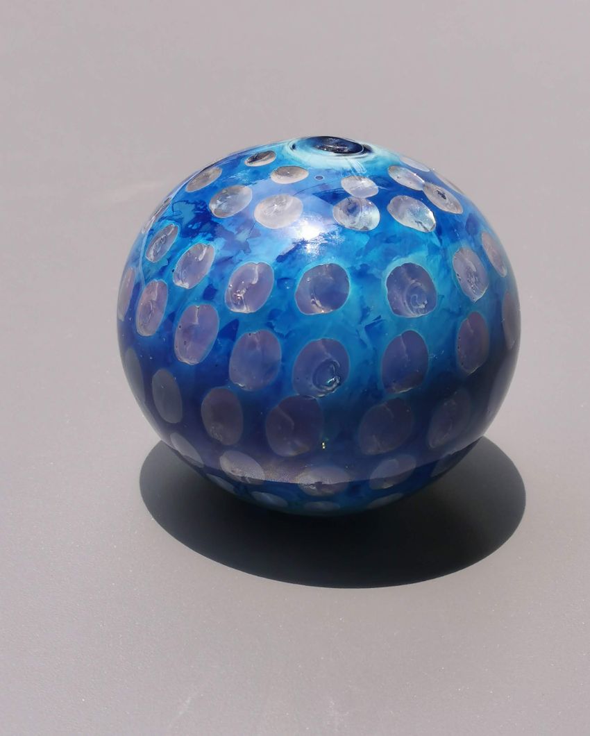 Morocco Blue Art Glass Hand Blown Sphere