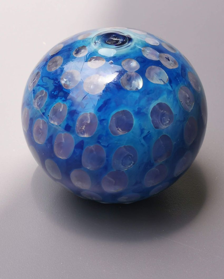 Morocco Blue Art Glass Hand Blown Sphere