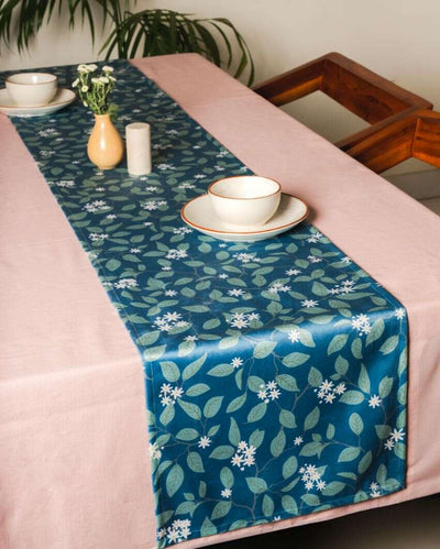 Mogra Printed Velvet Table Runner | 13 x 59 inches