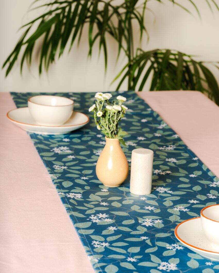 Mogra Printed Velvet Table Runner | 13 x 59 inches