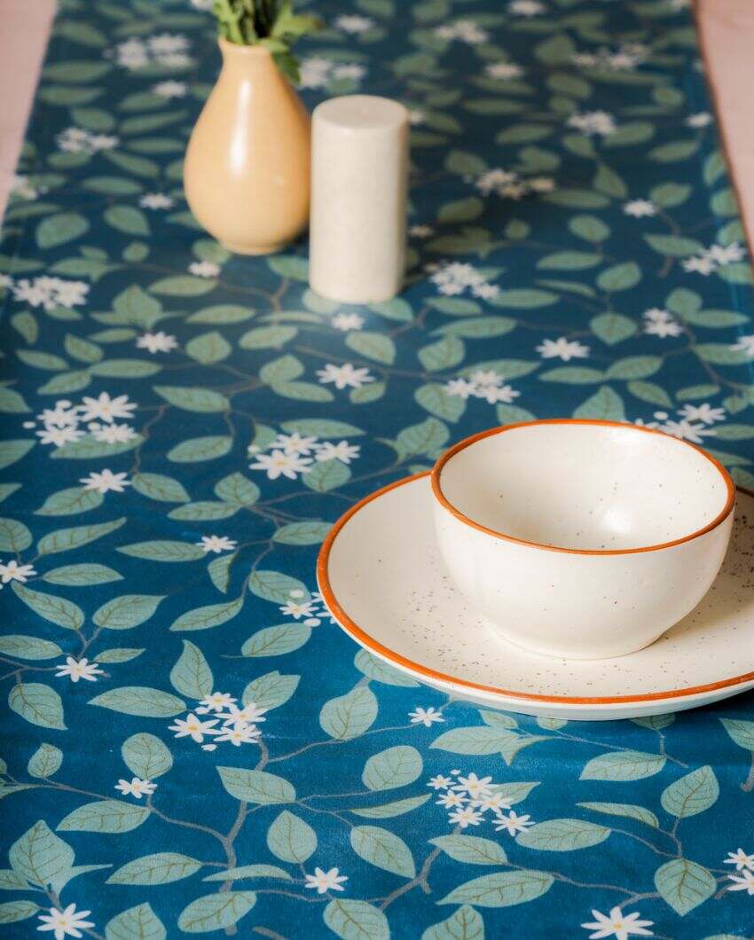 Mogra Printed Velvet Table Runner | 13 x 59 inches