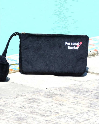 Compact Black Currant Medicine Pouch Bag | 9 X 2 X 6 inches