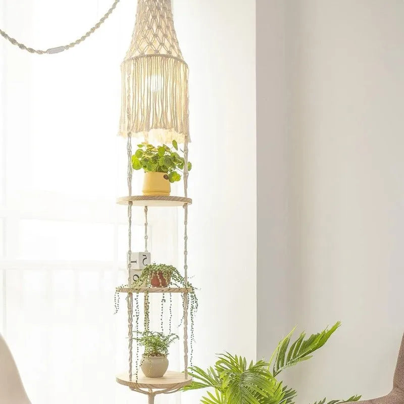 3 Tier Plant Hanger With Macrame Chandelier Default Title