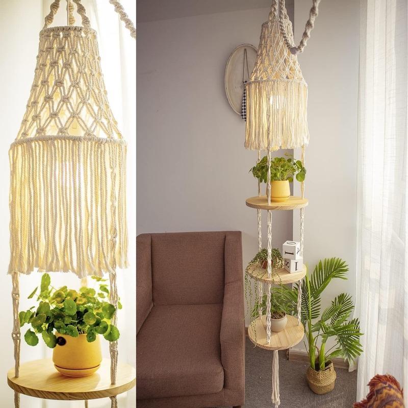 3 Tier Plant Hanger With Macrame Chandelier Default Title