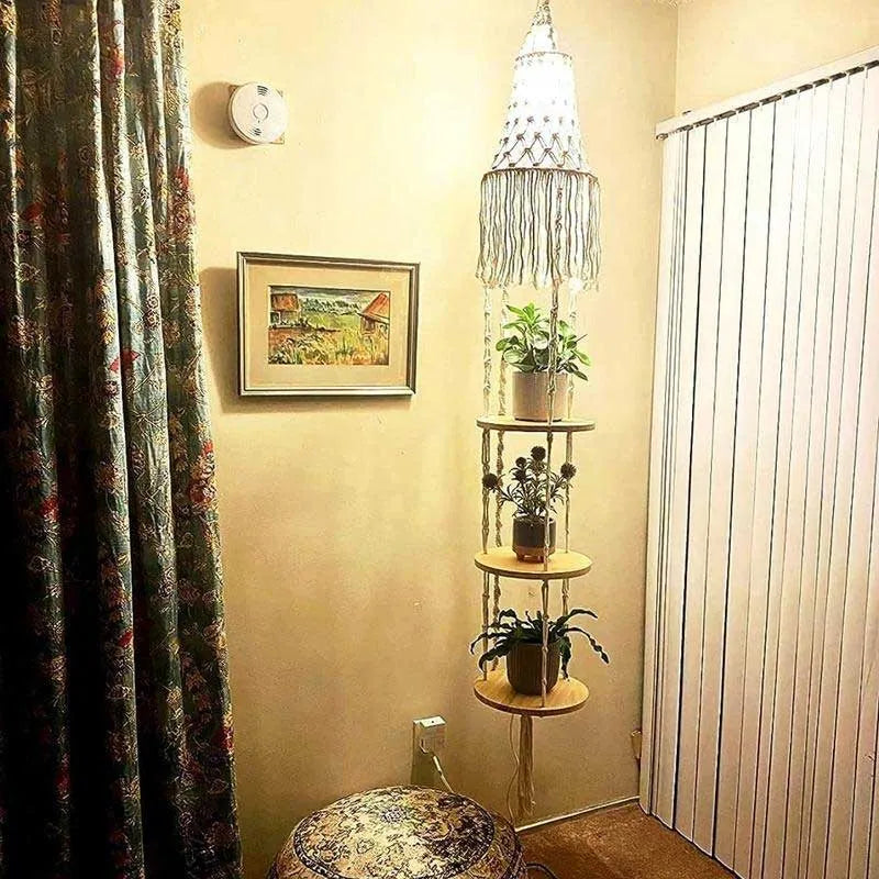 3 Tier Plant Hanger With Macrame Chandelier Default Title