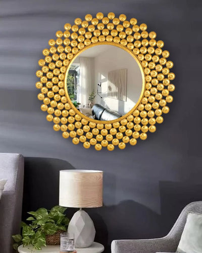 Mounted Hanging Metal Framed Round Mirror | 24 x 24 inches