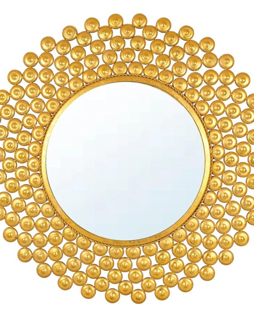 Mounted Hanging Metal Framed Round Mirror | 24 x 24 inches