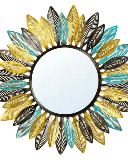 Decorative Mounted Hanging Metal Frame Round Mirror | 30 x 30 inches