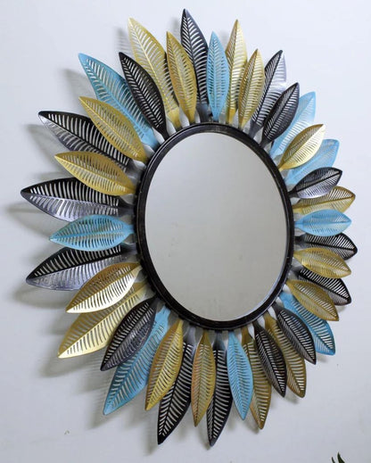 Decorative Mounted Hanging Metal Frame Round Mirror | 30 x 30 inches