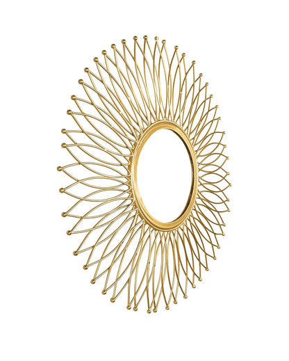 Elegant Round Gold Plated Wall Mirror | 22 x 22 inches