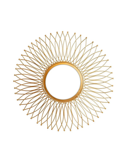 Elegant Round Gold Plated Wall Mirror | 22 x 22 inches