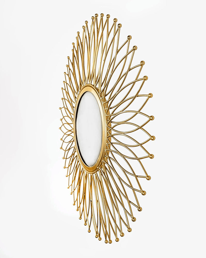 Elegant Round Gold Plated Wall Mirror | 22 x 22 inches