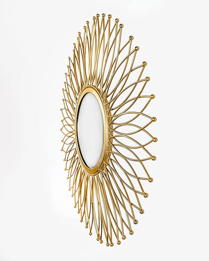 Elegant Round Gold Plated Wall Mirror | 22 x 22 inches