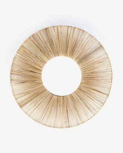 Round Naturan Rattan Mirror  | 24 x 24 inches