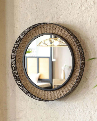 Rattan Hand Woven Mirror | 24 x 24 inches