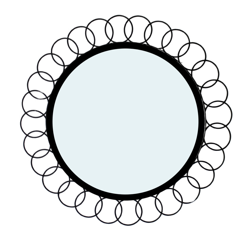 Designer Round Metal Frame Mirror | 19 x 3 x 19 inches