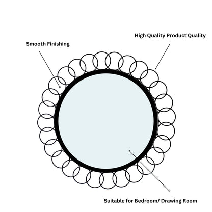 Designer Round Metal Frame Mirror | 19 x 3 x 19 inches