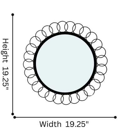 Designer Round Metal Frame Mirror | 19 x 3 x 19 inches