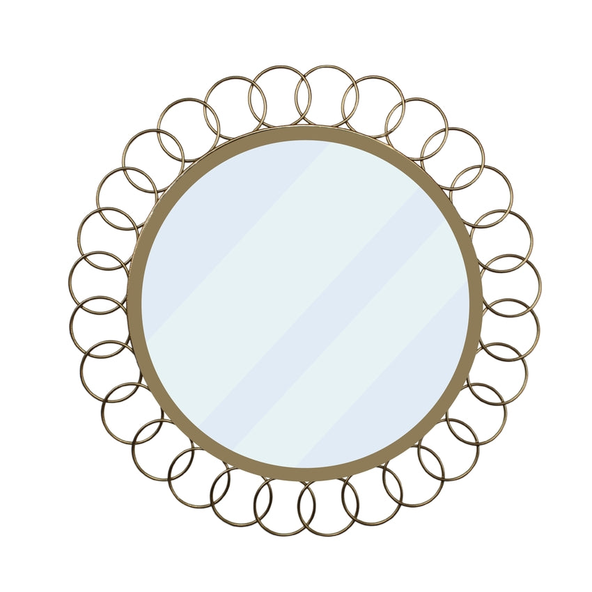 Designer Round Metal Frame Mirror | 19 x 3 x 19 inches