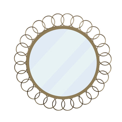 Designer Round Metal Frame Mirror | 19 x 3 x 19 inches