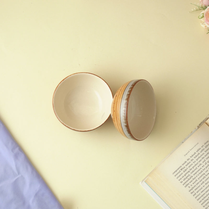 Brown Swirl Ceramic Bowl | Set of 2 Default Title